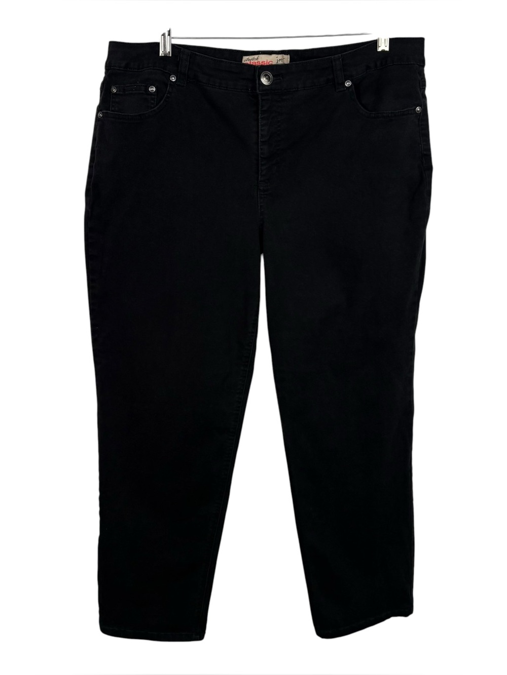 JMS Just My Size Black Stretch Classic Denim Straight Leg Plus Size Jeans 20WS